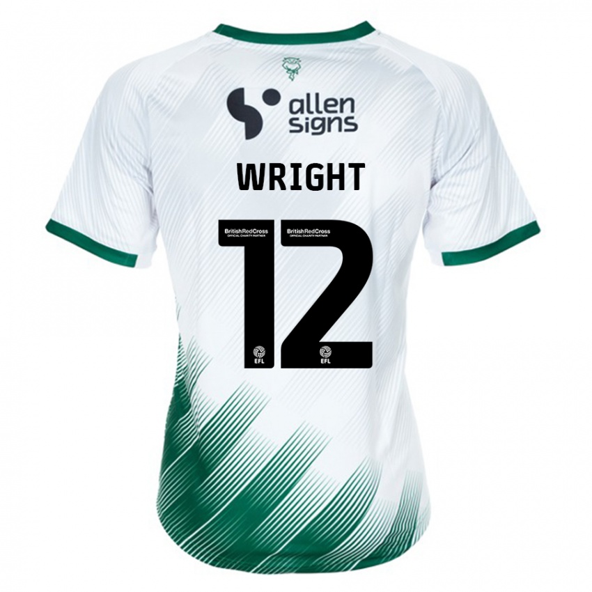 Gyermek Jordan Wright #12 Fehér Idegenbeli Jersey 2023/24 Mez Póló Ing