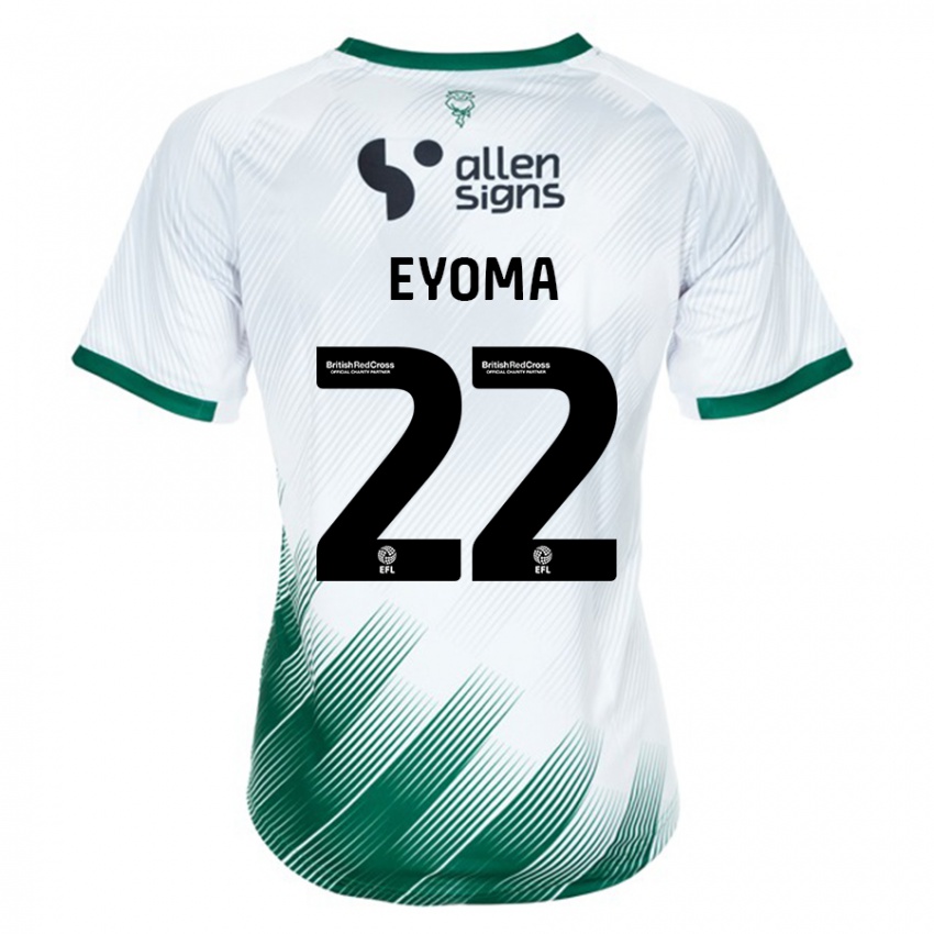 Gyermek Timothy Eyoma #22 Fehér Idegenbeli Jersey 2023/24 Mez Póló Ing