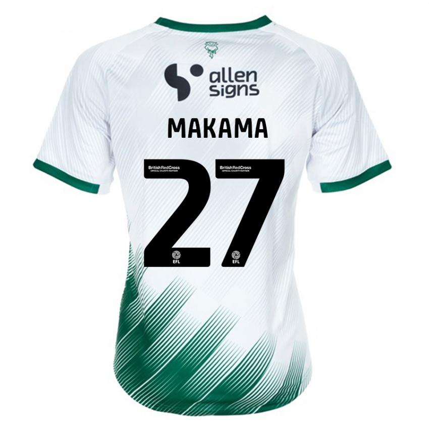 Gyermek Jovon Makama #27 Fehér Idegenbeli Jersey 2023/24 Mez Póló Ing