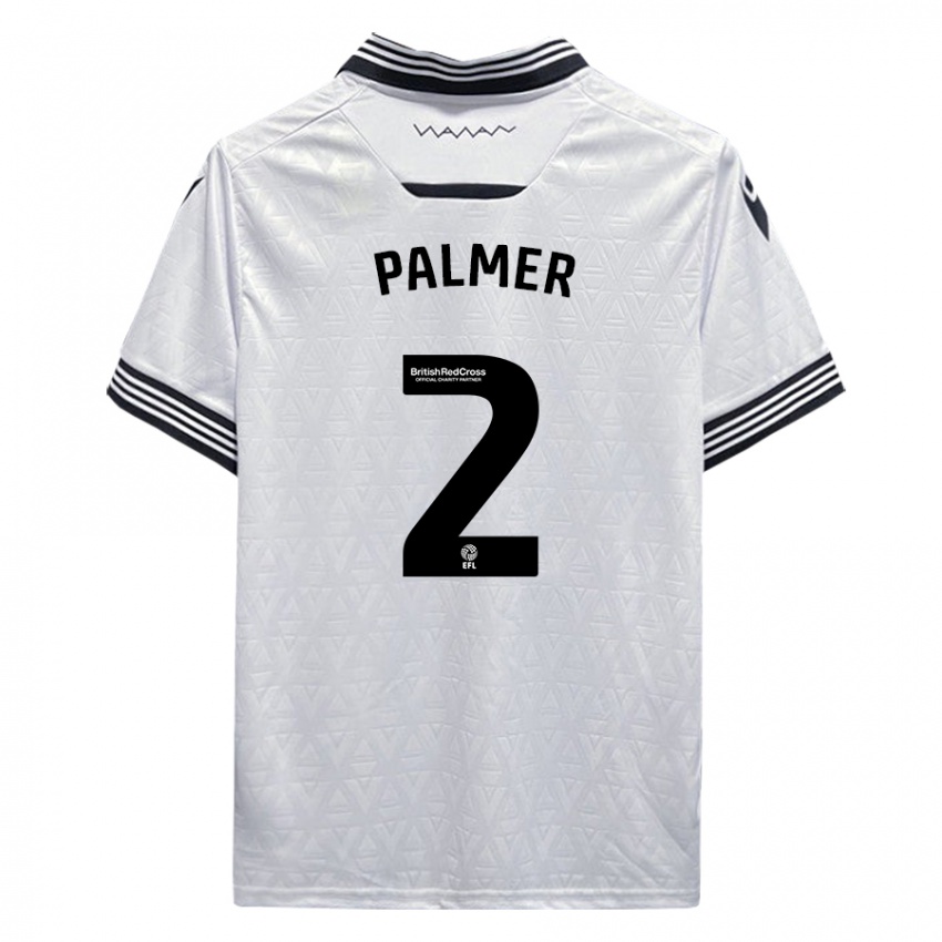 Gyermek Liam Palmer #2 Fehér Idegenbeli Jersey 2023/24 Mez Póló Ing