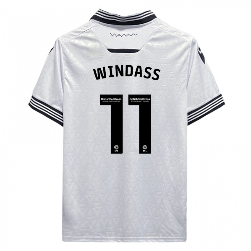 Gyermek Josh Windass #11 Fehér Idegenbeli Jersey 2023/24 Mez Póló Ing