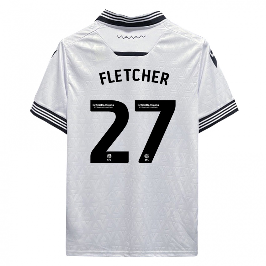 Gyermek Ashley Fletcher #27 Fehér Idegenbeli Jersey 2023/24 Mez Póló Ing