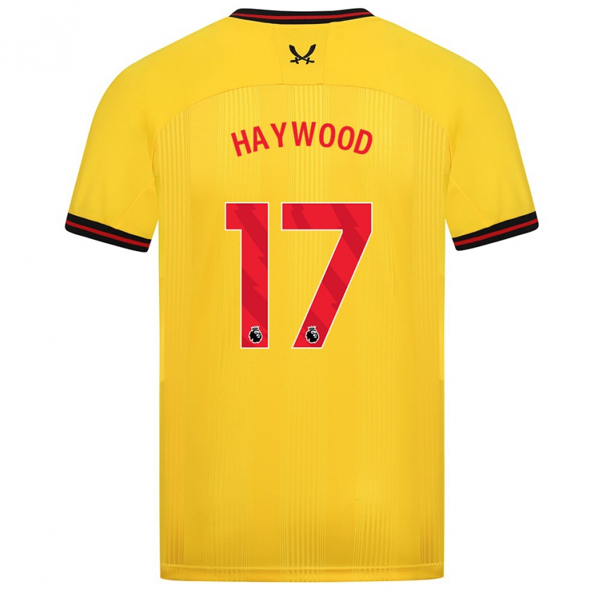 Gyermek Sophie Haywood #17 Sárga Idegenbeli Jersey 2023/24 Mez Póló Ing