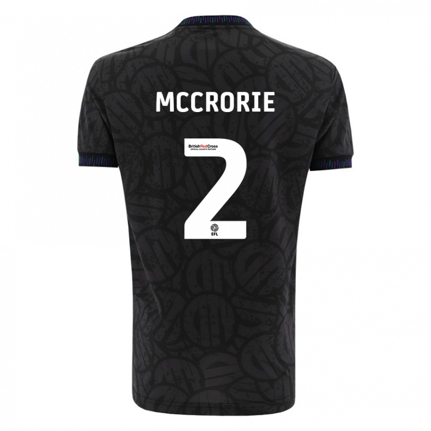 Gyermek Ross Mccrorie #2 Fekete Idegenbeli Jersey 2023/24 Mez Póló Ing