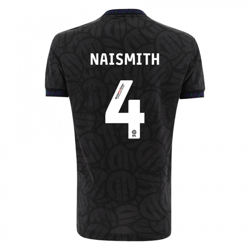 Gyermek Kal Naismith #4 Fekete Idegenbeli Jersey 2023/24 Mez Póló Ing