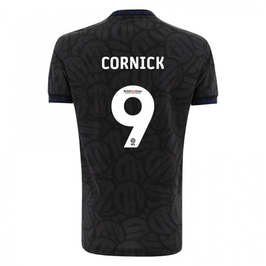 Gyermek Harry Cornick #9 Fekete Idegenbeli Jersey 2023/24 Mez Póló Ing