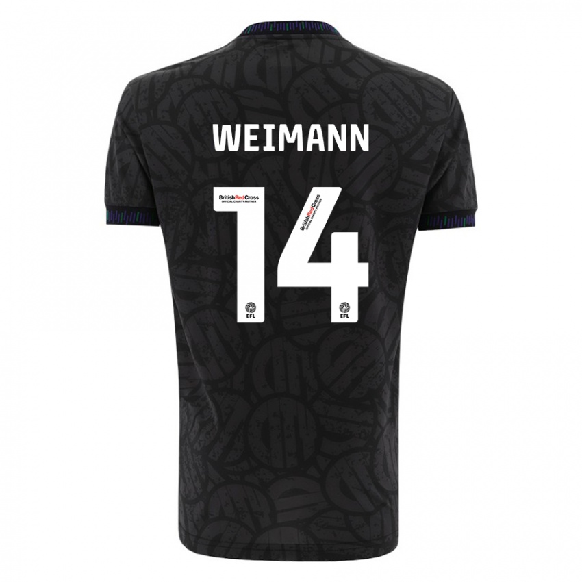 Gyermek Andreas Weimann #14 Fekete Idegenbeli Jersey 2023/24 Mez Póló Ing