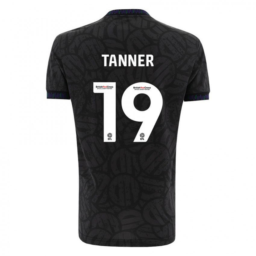 Gyermek George Tanner #19 Fekete Idegenbeli Jersey 2023/24 Mez Póló Ing