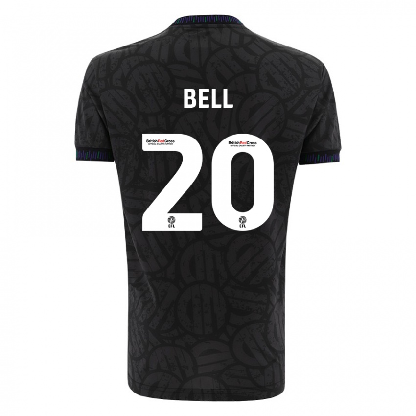 Gyermek Sam Bell #20 Fekete Idegenbeli Jersey 2023/24 Mez Póló Ing