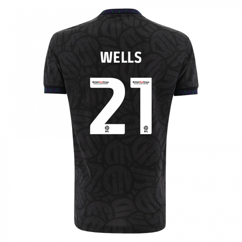 Gyermek Nahki Wells #21 Fekete Idegenbeli Jersey 2023/24 Mez Póló Ing