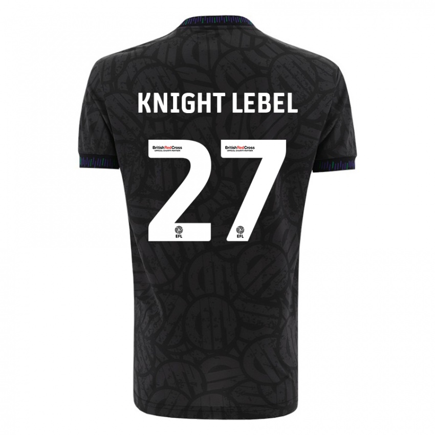 Gyermek Jamie Knight-Lebel #27 Fekete Idegenbeli Jersey 2023/24 Mez Póló Ing