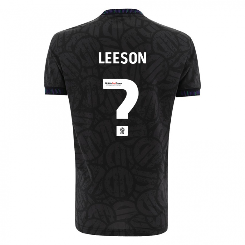 Gyermek Harry Leeson #0 Fekete Idegenbeli Jersey 2023/24 Mez Póló Ing