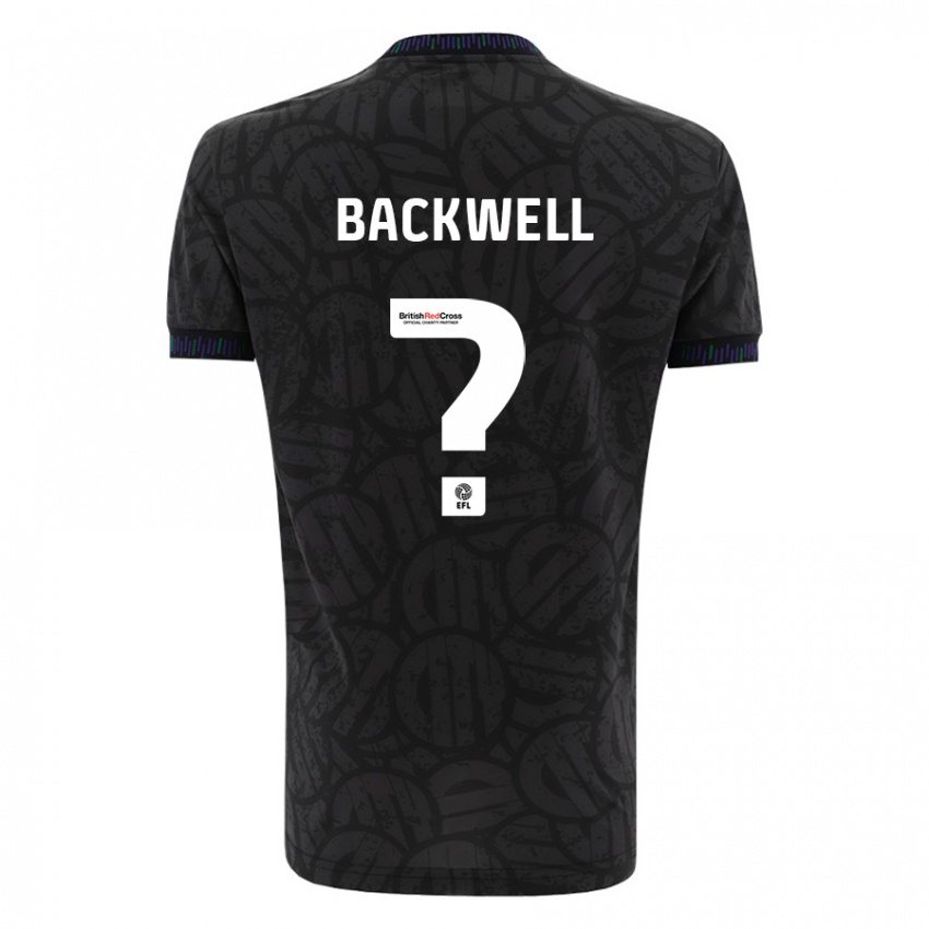 Gyermek Tommy Backwell #0 Fekete Idegenbeli Jersey 2023/24 Mez Póló Ing