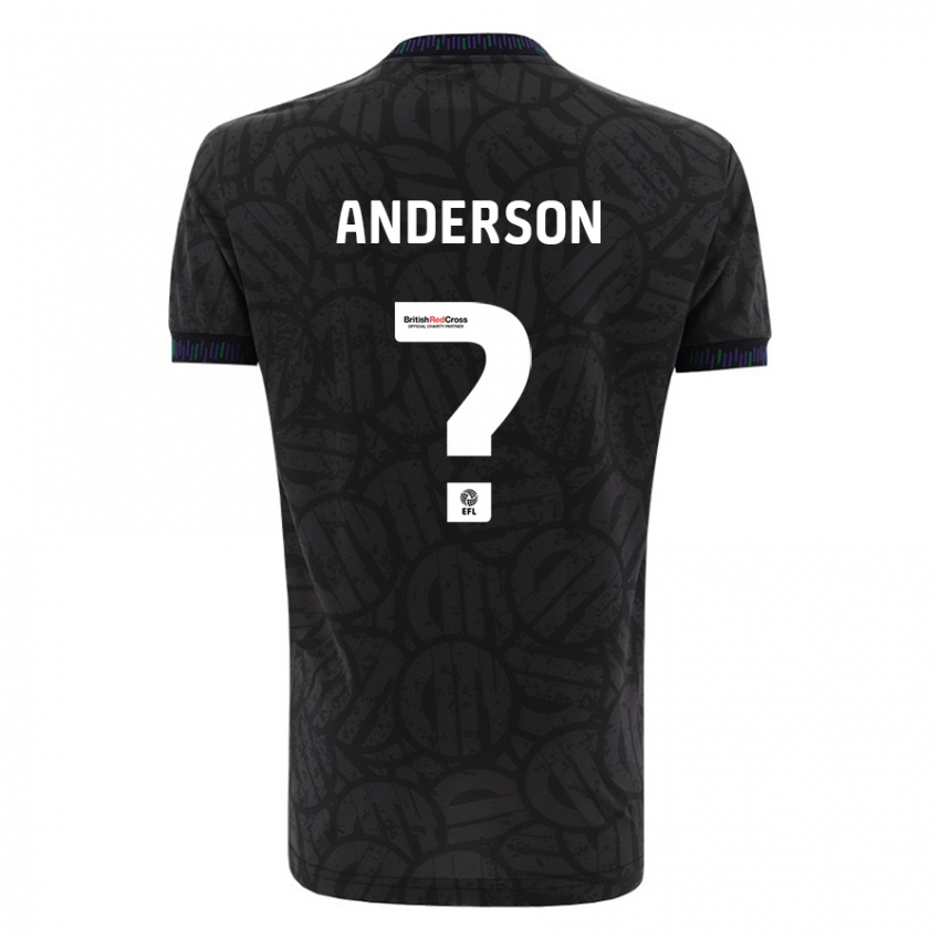 Gyermek Taine Anderson #0 Fekete Idegenbeli Jersey 2023/24 Mez Póló Ing