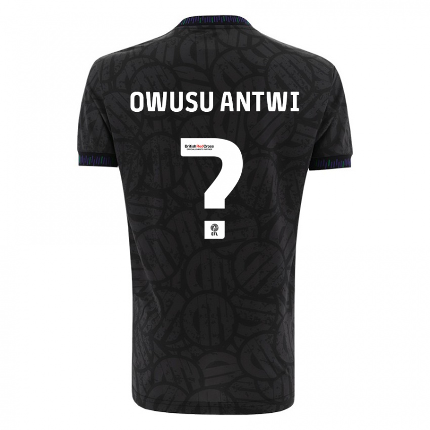 Gyermek Filbert Owusu-Antwi #0 Fekete Idegenbeli Jersey 2023/24 Mez Póló Ing