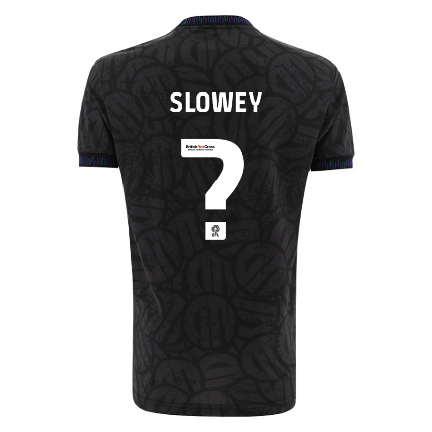 Gyermek Josh Campbell-Slowey #0 Fekete Idegenbeli Jersey 2023/24 Mez Póló Ing