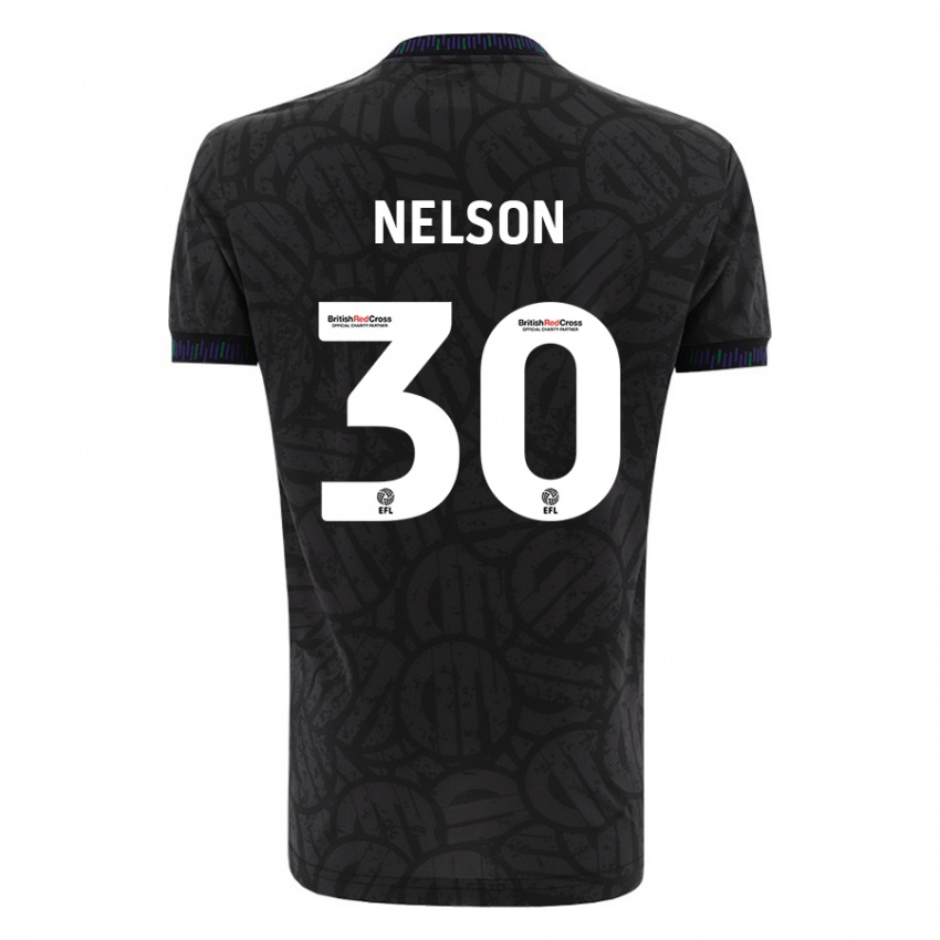 Gyermek Raekwon Nelson #30 Fekete Idegenbeli Jersey 2023/24 Mez Póló Ing