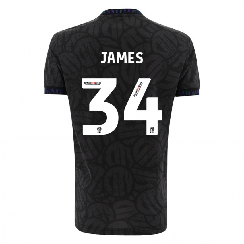 Gyermek Joseph James #34 Fekete Idegenbeli Jersey 2023/24 Mez Póló Ing