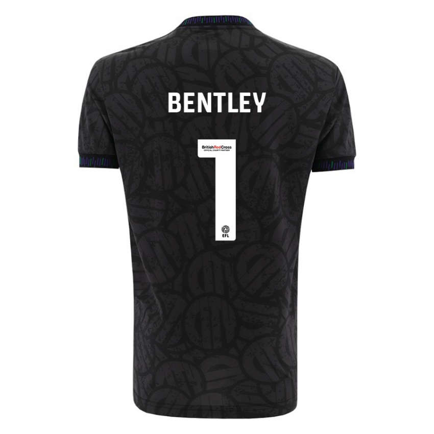 Gyermek Fran Bentley #1 Fekete Idegenbeli Jersey 2023/24 Mez Póló Ing