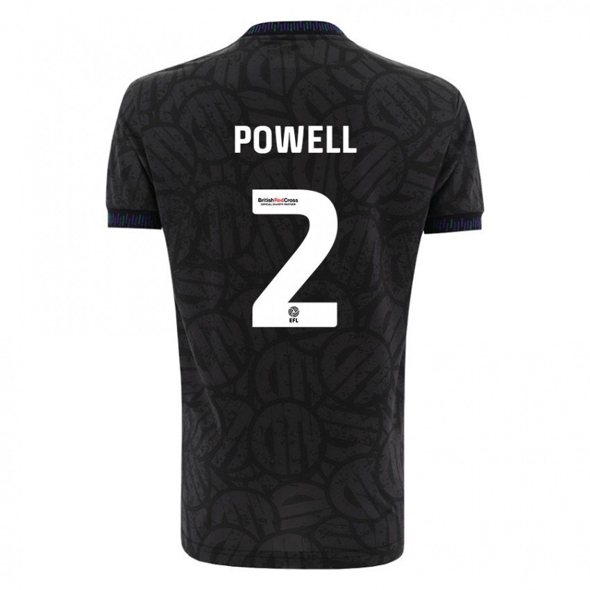 Gyermek Ella Powell #2 Fekete Idegenbeli Jersey 2023/24 Mez Póló Ing