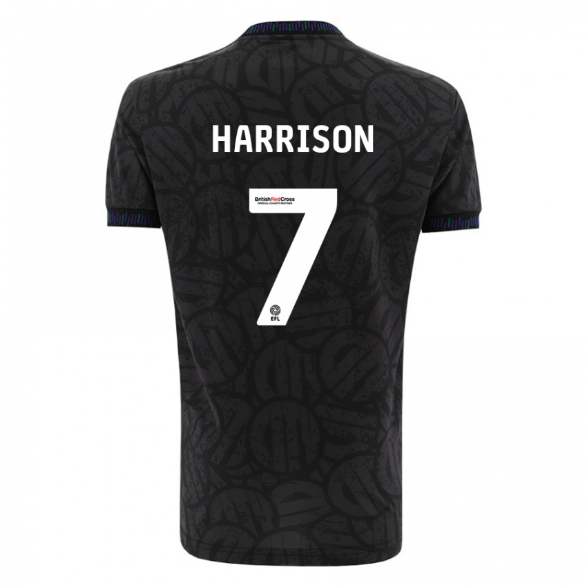 Gyermek Abi Harrison #7 Fekete Idegenbeli Jersey 2023/24 Mez Póló Ing