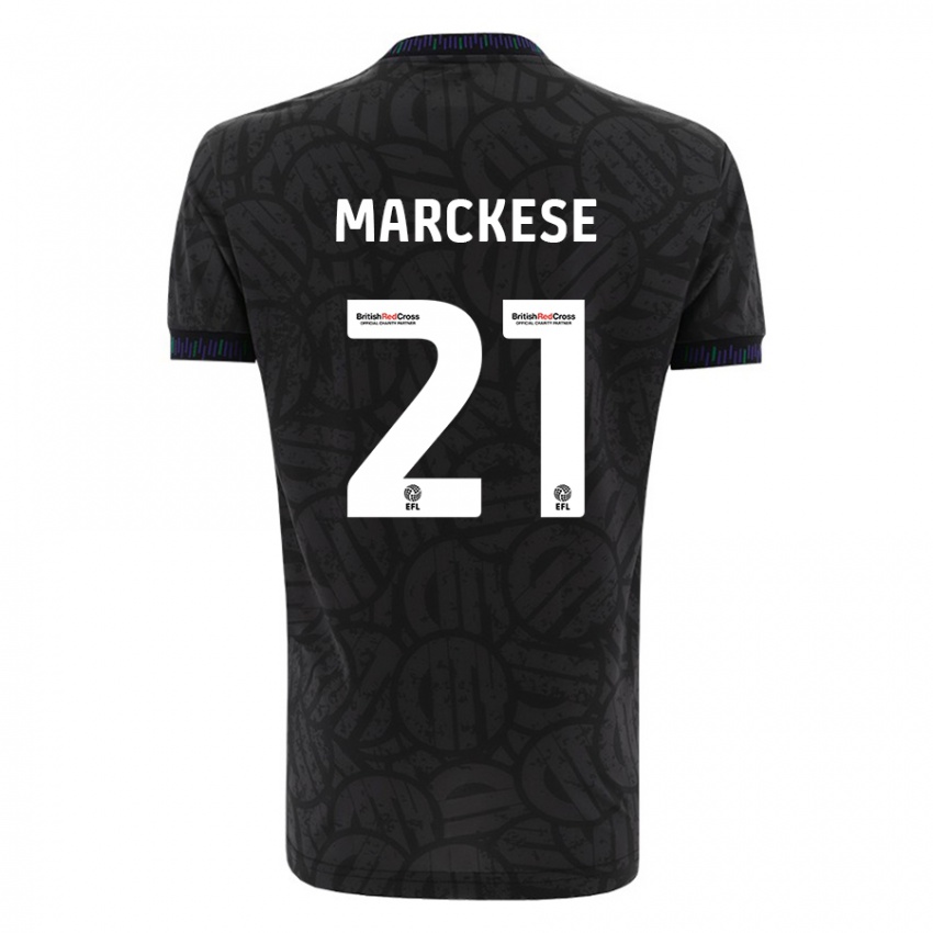 Gyermek Kaylan Marckese #21 Fekete Idegenbeli Jersey 2023/24 Mez Póló Ing