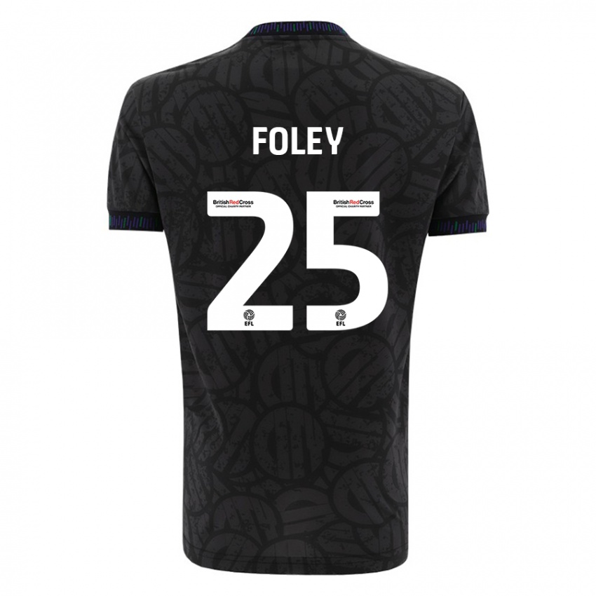 Gyermek Erin Foley #25 Fekete Idegenbeli Jersey 2023/24 Mez Póló Ing