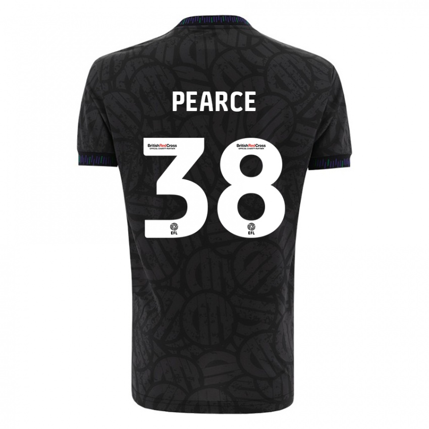 Gyermek Manon Pearce #38 Fekete Idegenbeli Jersey 2023/24 Mez Póló Ing