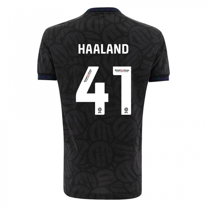 Gyermek Benedicte Haaland #41 Fekete Idegenbeli Jersey 2023/24 Mez Póló Ing