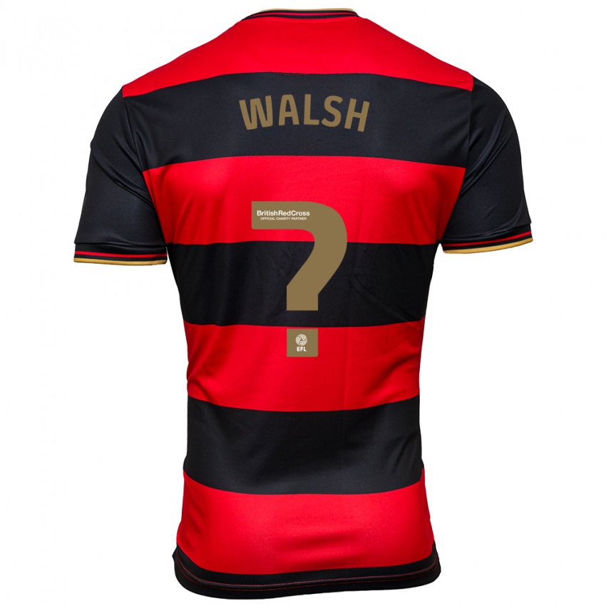 Gyermek Joe Walsh #0 Fekete Piros Idegenbeli Jersey 2023/24 Mez Póló Ing