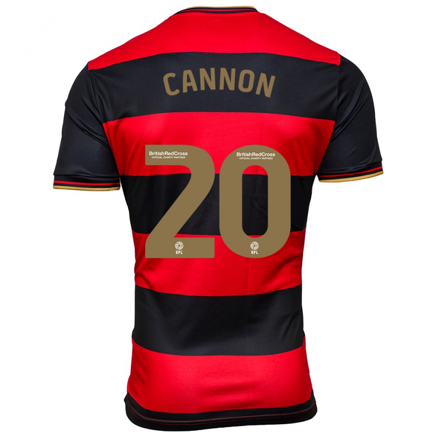 Gyermek Reggie Cannon #20 Fekete Piros Idegenbeli Jersey 2023/24 Mez Póló Ing