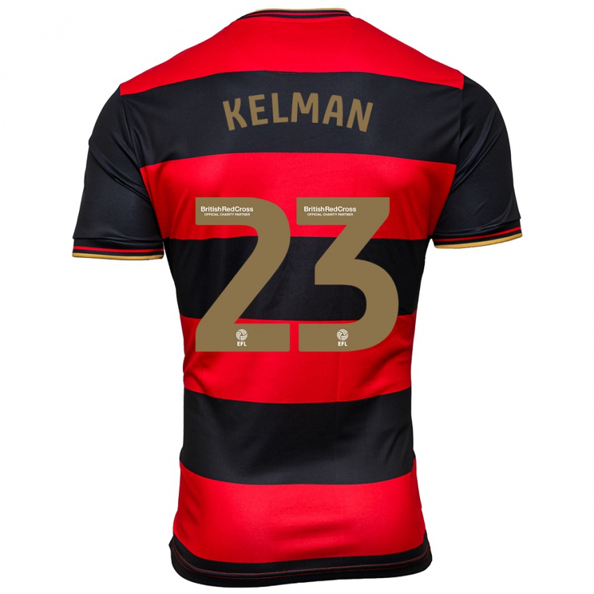 Gyermek Charlie Kelman #23 Fekete Piros Idegenbeli Jersey 2023/24 Mez Póló Ing