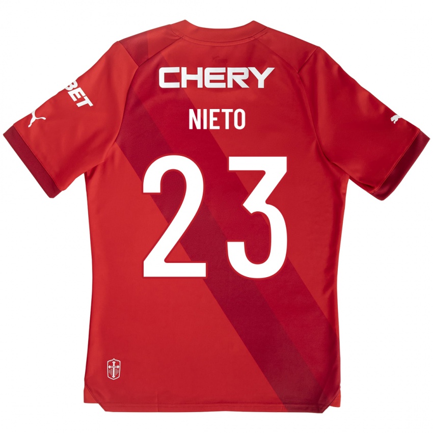 Gyermek Byron Nieto #23 Piros Idegenbeli Jersey 2023/24 Mez Póló Ing