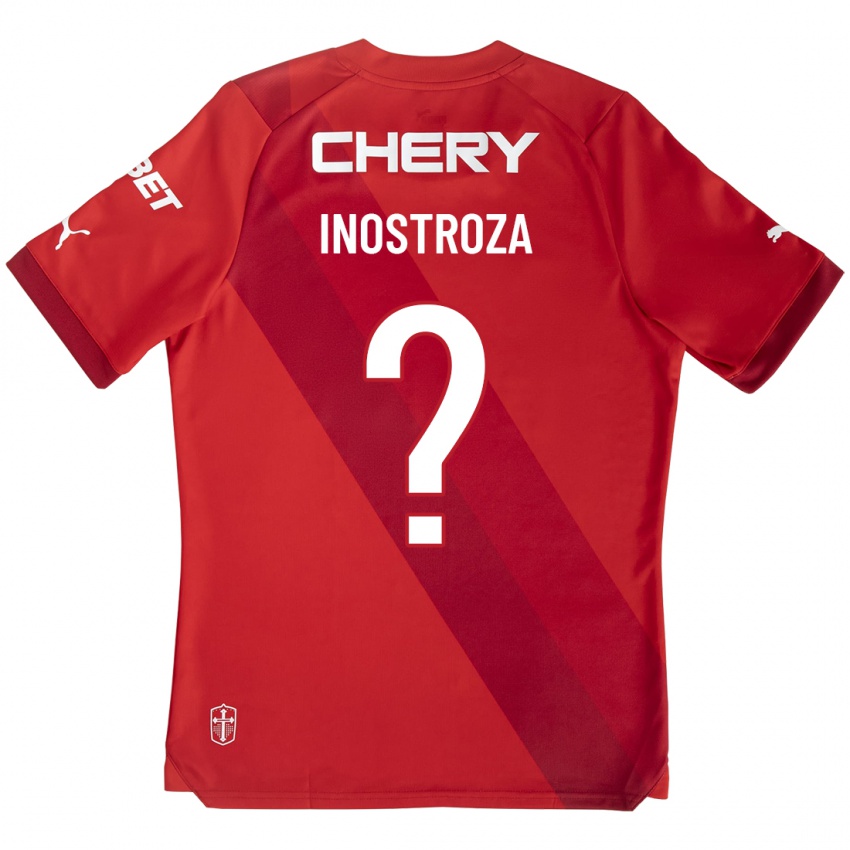 Gyermek Fernando Inostroza #0 Piros Idegenbeli Jersey 2023/24 Mez Póló Ing