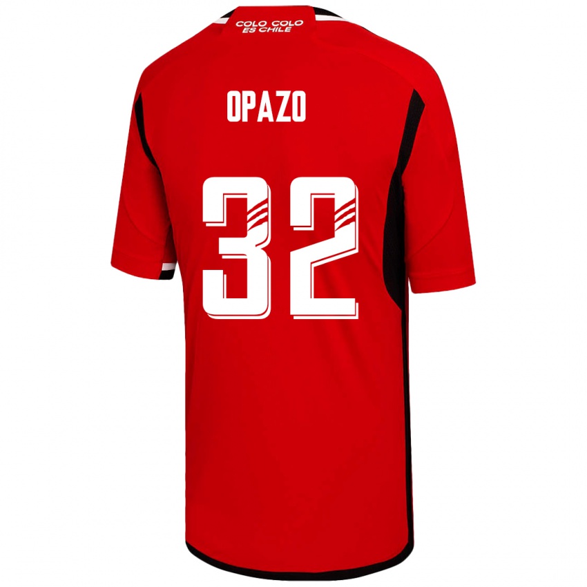 Gyermek Óscar Opazo #32 Piros Idegenbeli Jersey 2023/24 Mez Póló Ing