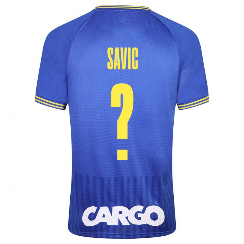 Gyermek Rom Savic #0 Kék Idegenbeli Jersey 2023/24 Mez Póló Ing