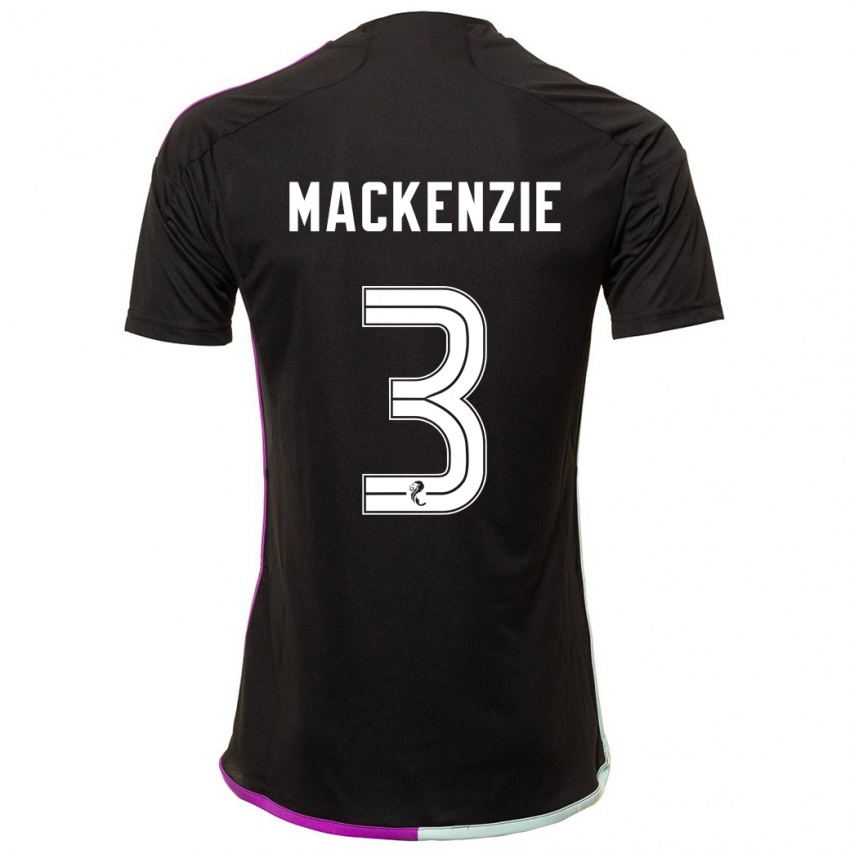 Gyermek Jack Mackenzie #3 Fekete Idegenbeli Jersey 2023/24 Mez Póló Ing