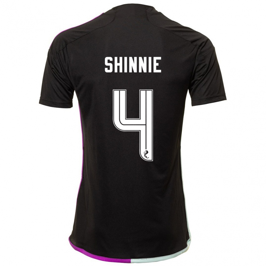 Gyermek Graeme Shinnie #4 Fekete Idegenbeli Jersey 2023/24 Mez Póló Ing