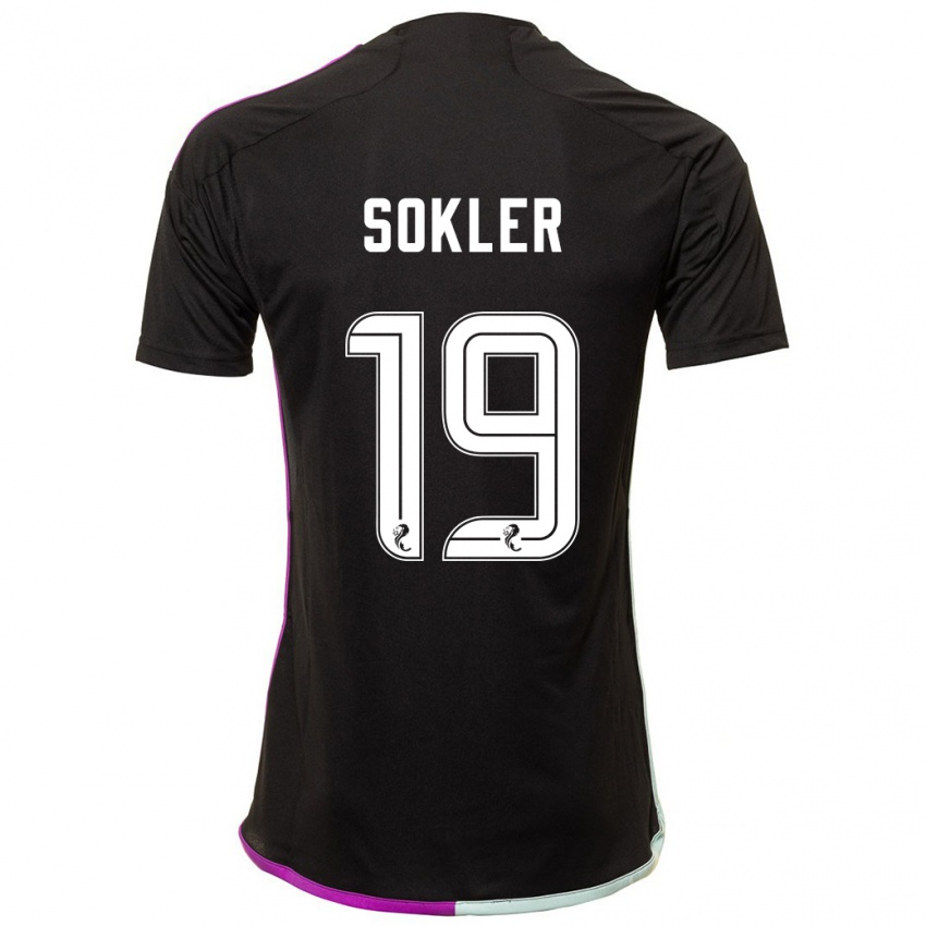 Gyermek Ester Sokler #19 Fekete Idegenbeli Jersey 2023/24 Mez Póló Ing