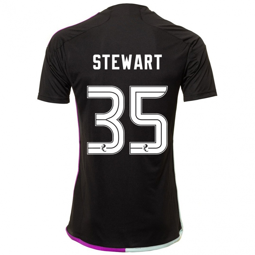 Gyermek Alfie Stewart #35 Fekete Idegenbeli Jersey 2023/24 Mez Póló Ing