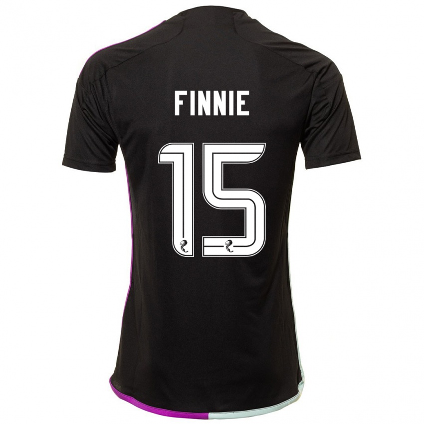 Gyermek Maddison Finnie #15 Fekete Idegenbeli Jersey 2023/24 Mez Póló Ing