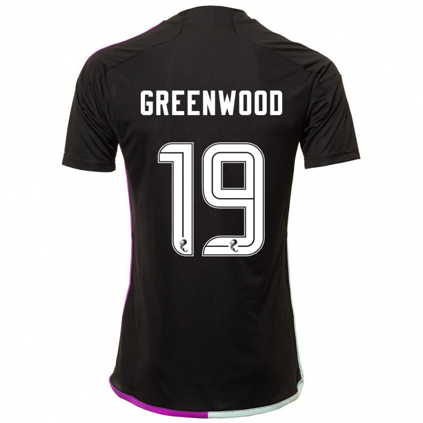 Gyermek Brodie Greenwood #19 Fekete Idegenbeli Jersey 2023/24 Mez Póló Ing