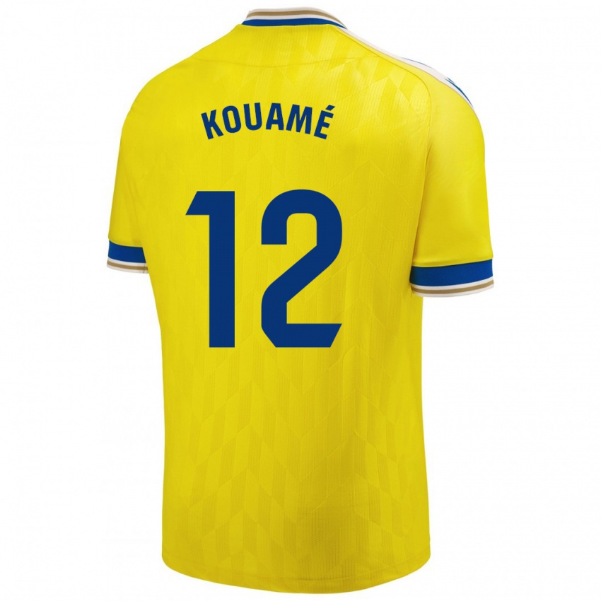 Férfi Rominigue Kouamé #12 Sárga Hazai Jersey 2023/24 Mez Póló Ing