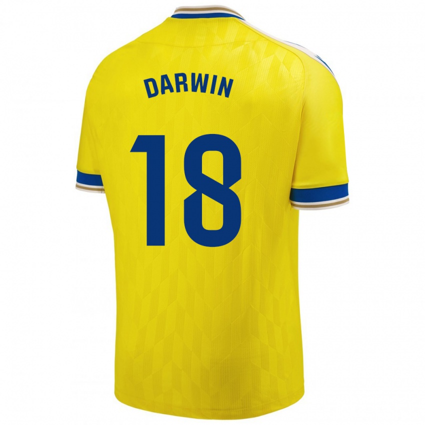 Férfi Darwin Machís #18 Sárga Hazai Jersey 2023/24 Mez Póló Ing