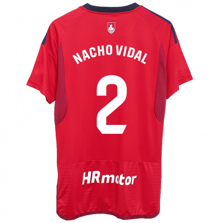 Férfi Nacho Vidal #2 Piros Hazai Jersey 2023/24 Mez Póló Ing