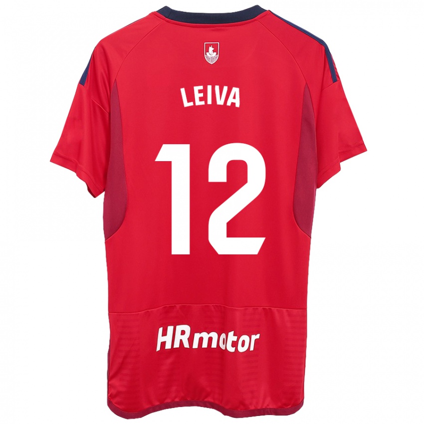 Férfi Álvaro Leiva #12 Piros Hazai Jersey 2023/24 Mez Póló Ing