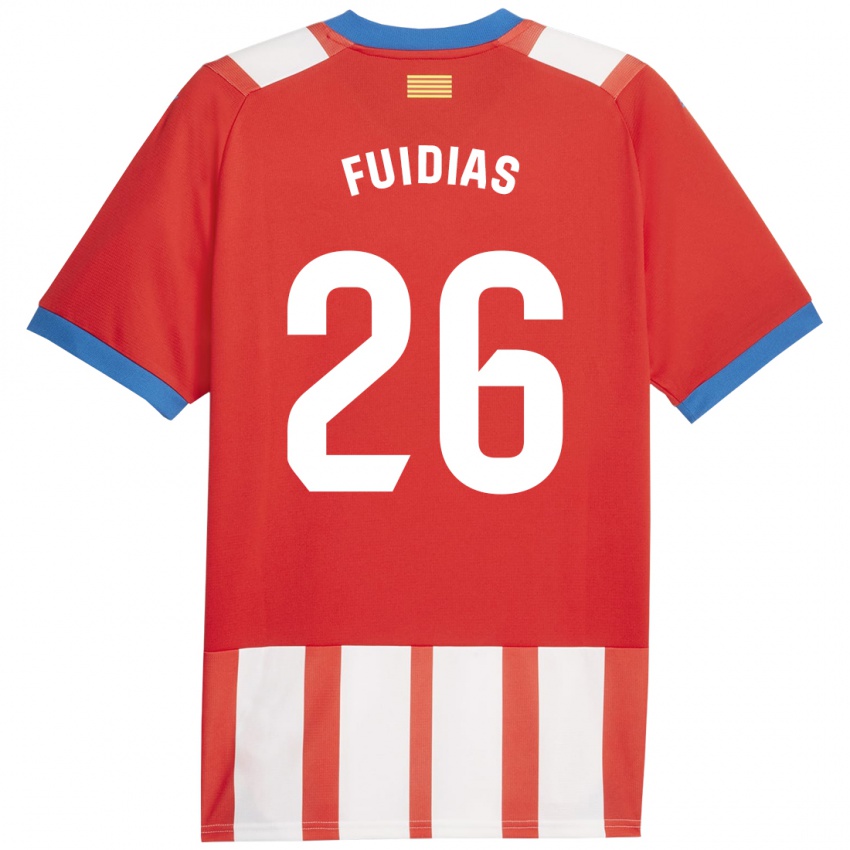 Férfi Toni Fuidias #26 Piros Fehér Hazai Jersey 2023/24 Mez Póló Ing