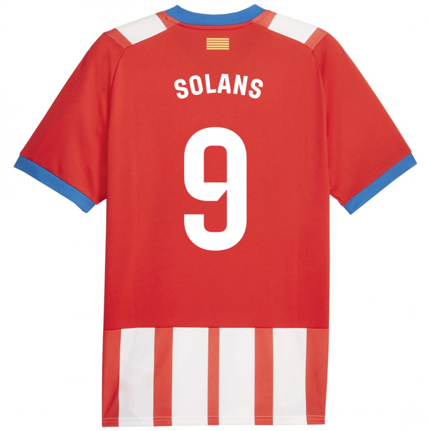 Férfi Sergi Solans #9 Piros Fehér Hazai Jersey 2023/24 Mez Póló Ing