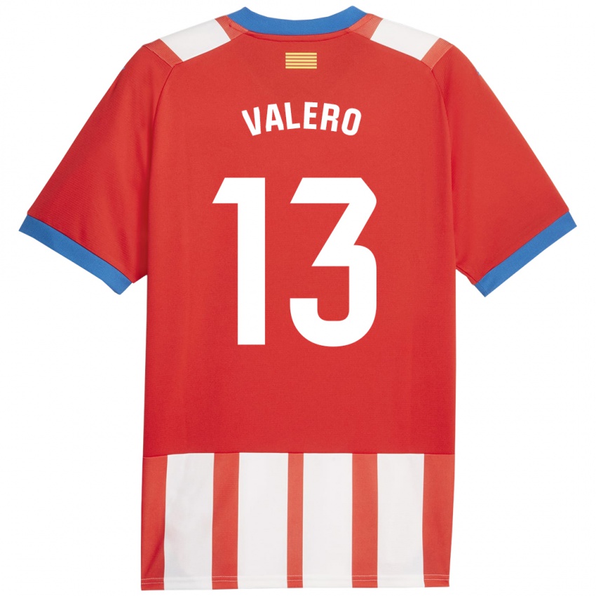 Férfi Eliana Valero #13 Piros Fehér Hazai Jersey 2023/24 Mez Póló Ing