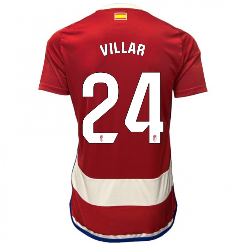 Férfi Gonzalo Villar #24 Piros Hazai Jersey 2023/24 Mez Póló Ing